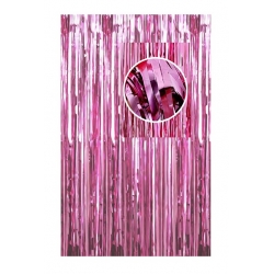 Kurtyna metalizowana dekoracja różowy 1x2m
